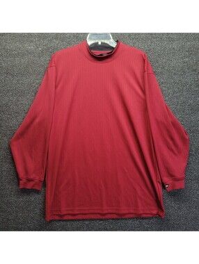 Wedge Golf and Beyond Men's Ribbed Red Crew Neck Pullover Sweater Sz L